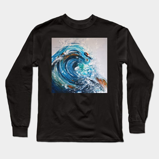 Wave crashing 3 Long Sleeve T-Shirt by JessKingArtist